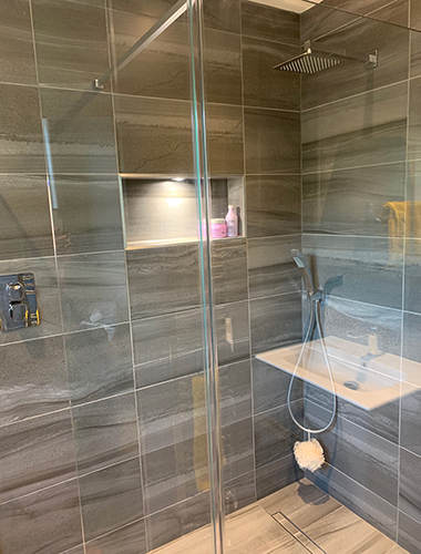 Picture of bathroom, the shower fitted by Mcdonald & Buist.